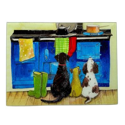 Opakowanie Szklana deska ozdobna Psy w kuchni