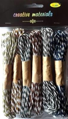 Sznurki papierowe duo 6 kolorów. Wydawca: Galeria Hobby. SmakLiter.pl Opakowanie Sznurki papierowe duo 6 kolorów