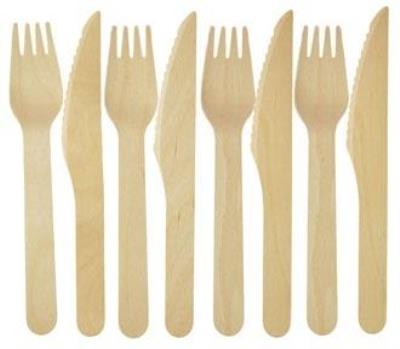 Opakowanie Sztućce drewniane nóż, widelec Kapibara 4kpl