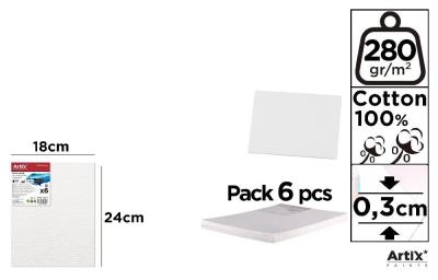 Tablica malarska 18x24x0,3cm 280G/m2 (6szt). Wydawca: Artix. SmakLiter.pl Opakowanie Tablica malarska 18x24x0,3cm 280G/m2 (6szt)