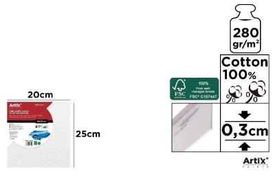 Tablica malarska 20x25x0,3cm 280G/m2. Wydawca: Artix. SmakLiter.pl Opakowanie Tablica malarska 20x25x0,3cm 280G/m2