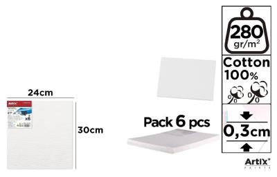Tablica malarska 24x30x0,3cm 280G/m2 (6szt). Wydawca: Artix. SmakLiter.pl Opakowanie Tablica malarska 24x30x0,3cm 280G/m2 (6szt)