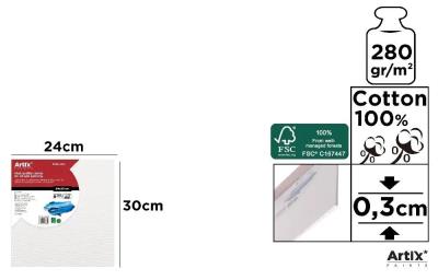 Tablica malarska 24x30x0,3cm 280G/m2. Wydawca: Artix. SmakLiter.pl Opakowanie Tablica malarska 24x30x0,3cm 280G/m2