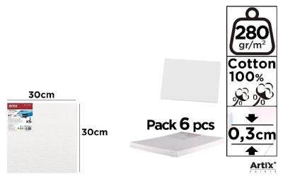 Tablica malarska 30x30x0,3cm 280G/m2 (6szt). Wydawca: Artix. SmakLiter.pl Opakowanie Tablica malarska 30x30x0,3cm 280G/m2 (6szt)