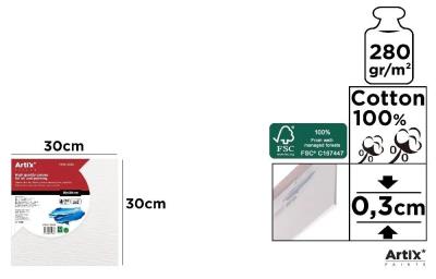 Tablica malarska 30x30x0,3cm 280G/m2. Wydawca: Artix. SmakLiter.pl Opakowanie Tablica malarska 30x30x0,3cm 280G/m2