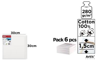 Opakowanie Tablica malarska 30x30x1.5 cm 280g/m2 (6szt)