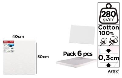 Tablica malarska 40x50x0,3cm 280G/m2 (6szt). Wydawca: Artix. SmakLiter.pl Opakowanie Tablica malarska 40x50x0,3cm 280G/m2 (6szt)