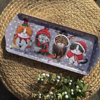 Opakowanie Taca średnia Świąteczne koty Święta
