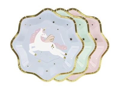 Talerzyki jednorożec 18x18cm 6szt. Wydawca: PartyDeco. SmakLiter.pl Opakowanie Talerzyki jednorożec 18x18cm 6szt