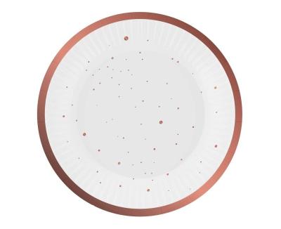 Opakowanie Talerzyki papierowe Celebrate różowo-złote 18cm
