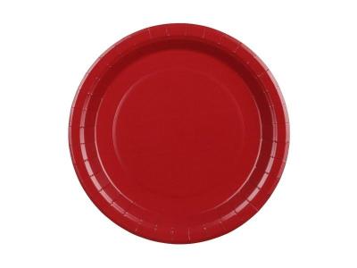Opakowanie Talerzyki papierowe ciemno czerwone 23cm 6szt
