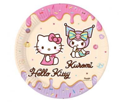 Opakowanie Talerzyki papierowe Hello Kitty and Kuromi 23cm 8szt.