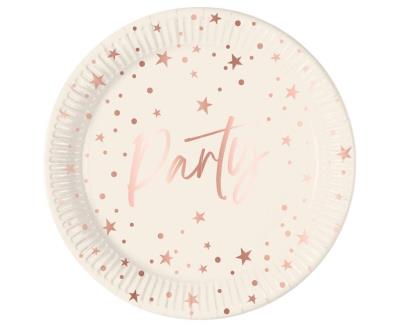 Opakowanie Talerzyki papierowe Rose Gold Party 23cm 8szt