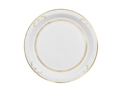 Opakowanie Talerzyki papierowe z ornamentem białe 23cm 6szt