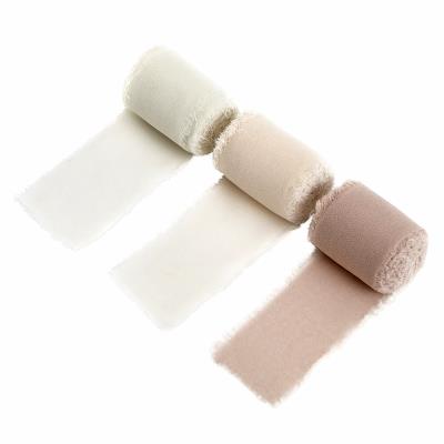 Opakowanie Tasiemki szyfonowe cream beige 4 cmx5m 3szt
