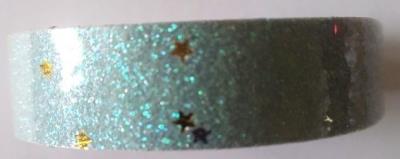 Opakowanie Taśma brokatowa z gwiazdkami błękitna 18mmx2m