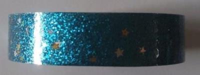 Opakowanie Taśma brokatowa z gwiazdkami niebieska 18mmx2m