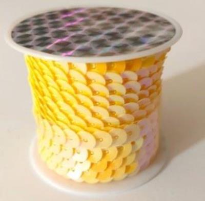 Opakowanie Taśma cekinowa 6mm 4mb opalizujący żółty