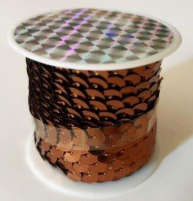 Opakowanie Taśma cekinowa metallic brązowy 6mm 4mb