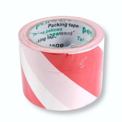 Taśma ostrzegawcza biało-czerwona 75mmx100m. Wydawca: PENWORD. SmakLiter.pl Opakowanie Taśma ostrzegawcza biało-czerwona 75mmx100m