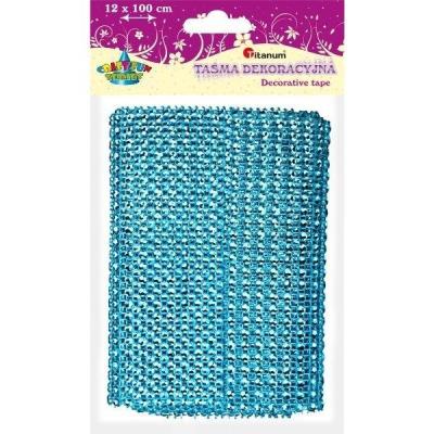 Opakowanie Taśma z kryształkami 120mm x 1m błękitna