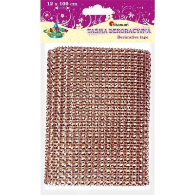 Opakowanie Taśma z kryształkami 120mm x1m różowa