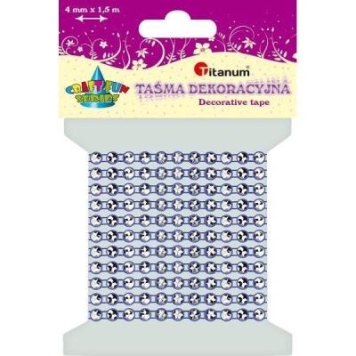 Opakowanie Taśma z kryształkami 4mm x 1,5m niebieska