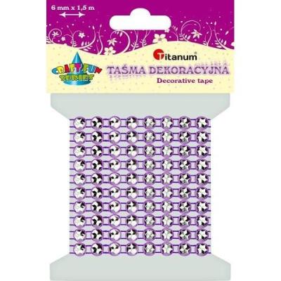 Opakowanie Taśma z kryształkami 6mm x 1,5m fioletowa