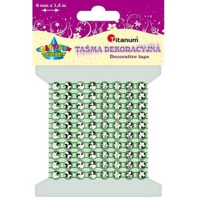 Opakowanie Taśma z kryształkami 6mm x1,5m zielona