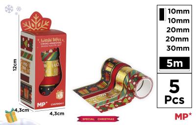Opakowanie Taśmy dekoracyjne świąteczne washi 5szt