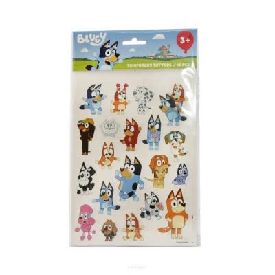 Tataże zmywalne Bluey 40szt. Wydawca: MICKI. SmakLiter.pl Opakowanie Tataże zmywalne Bluey 40szt