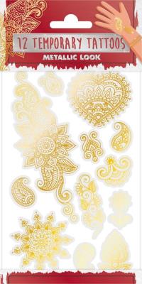 Tatuaże metaliczne Flowers. Wydawca: ANTELLA. SmakLiter.pl Opakowanie Tatuaże metaliczne Flowers