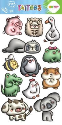 Opakowanie Tatuaże zmywalne BUBBLE ANIMALS 100x200mm Happy Color