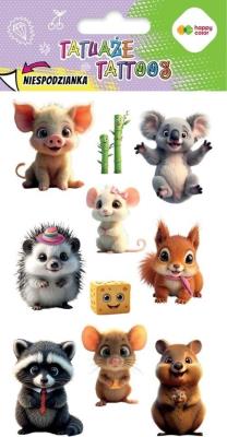 Tatuaże zmywalne Cute Animals HAPPY COLOR. Wydawca: GDD. SmakLiter.pl Opakowanie Tatuaże zmywalne Cute Animals HAPPY COLOR