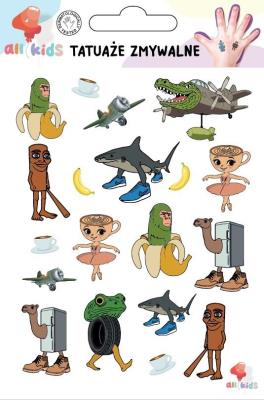 Opakowanie Tatuaże zmywalne dla dzieci Brainrot Cappuccina...