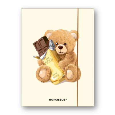 Teczka A4+ z gumką Teddies&Miś z czekoladą. Wydawca: Narcissus. SmakLiter.pl Opakowanie Teczka A4+ z gumką Teddies&Miś z czekoladą