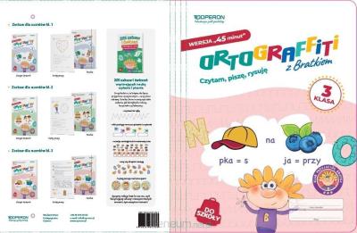 Teczka do zestawu Ortograffiti z Bratkiem 2 45 min. Autor: Mańkowska Izabela, Rożyńska Małgorzata. SmakLiter.pl Okładka książki Teczka do zestawu Ortograffiti z Bratkiem 2 45 min