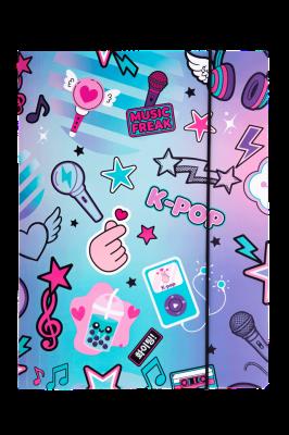 Opakowanie Teczka K-Pop A4 kartonowa z gumką Rainbow