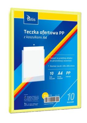 Teczka ofertowa A4 PP + 10 koszulek żółta. Wydawca: TETIS. SmakLiter.pl Opakowanie Teczka ofertowa A4 PP + 10 koszulek żółta