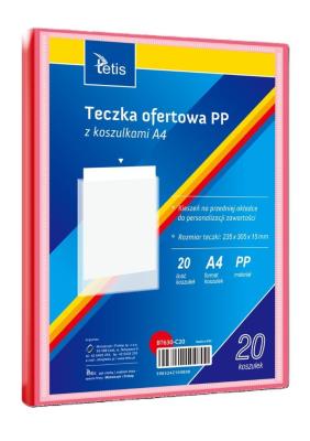 Teczka ofertowa A4 PP + 20 koszulek czerwona. Wydawca: TETIS. SmakLiter.pl Opakowanie Teczka ofertowa A4 PP + 20 koszulek czerwona