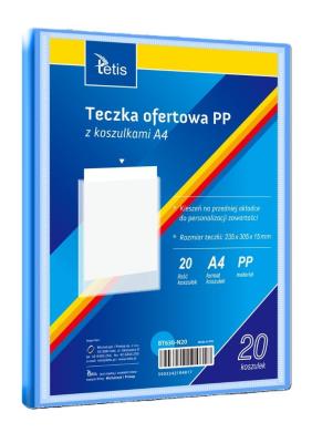 Teczka ofertowa A4 PP + 20 koszulek niebieska. Wydawca: TETIS. SmakLiter.pl Opakowanie Teczka ofertowa A4 PP + 20 koszulek niebieska
