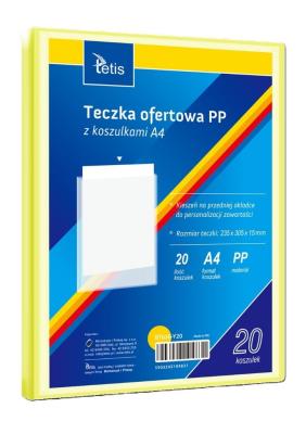 Teczka ofertowa A4 PP + 20 koszulek żółta. Wydawca: TETIS. SmakLiter.pl Opakowanie Teczka ofertowa A4 PP + 20 koszulek żółta