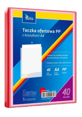 Teczka ofertowa A4 PP + 40 koszulek czerwona. Wydawca: TETIS. SmakLiter.pl Opakowanie Teczka ofertowa A4 PP + 40 koszulek czerwona