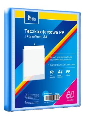 Teczka ofertowa A4 PP + 60 koszulek niebieska. Wydawca: TETIS. SmakLiter.pl Opakowanie Teczka ofertowa A4 PP + 60 koszulek niebieska