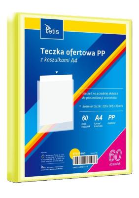 Teczka ofertowa A4 PP + 60 koszulek żółta. Wydawca: TETIS. SmakLiter.pl Opakowanie Teczka ofertowa A4 PP + 60 koszulek żółta