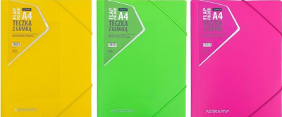Opakowanie Teczka z gumką PP neon mix ASTRAPAP