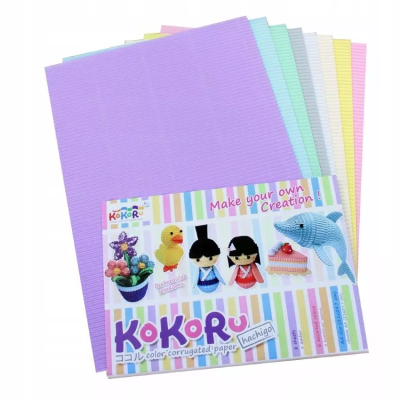 Tektura falista A4 8 arkuszy mix pastel. Wydawca: Alfa Pastello. SmakLiter.pl Opakowanie Tektura falista A4 8 arkuszy mix pastel