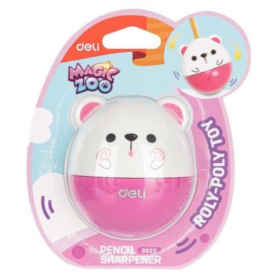 Temperówka 1 otwór z pojemnik Animals różowa. Wydawca: DELI. SmakLiter.pl Opakowanie Temperówka 1 otwór z pojemnik Animals różowa