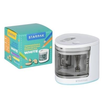 Temperówka elektryczna podwójna biała. Wydawca: Starpak. SmakLiter.pl Opakowanie Temperówka elektryczna podwójna biała