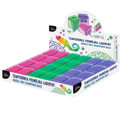Temperówka podwójna labirynt (24szt) KIDEA. Wydawca: Derform. SmakLiter.pl Opakowanie Temperówka podwójna labirynt (24szt) KIDEA